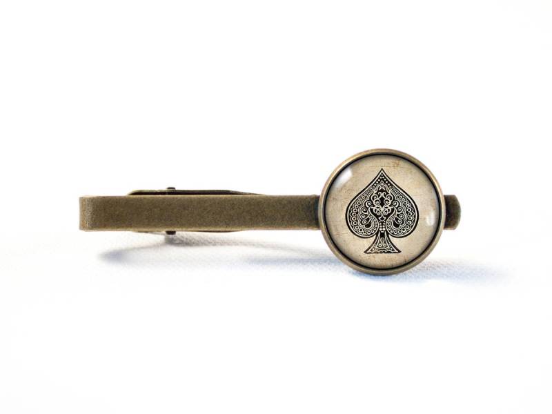 Spade Krawatte Clip Poker Geschenk Schmuck Karte Krawatten Clip Anzug Bar Spades Kartenanzug von MadamIris