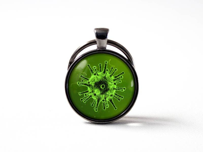 Virus Schmuck Molekulare Schlüsselring Wissenschaft Schlüsselanhänger Mikrobiologie Glas Anhänger Biologie Doktor von MadamIris