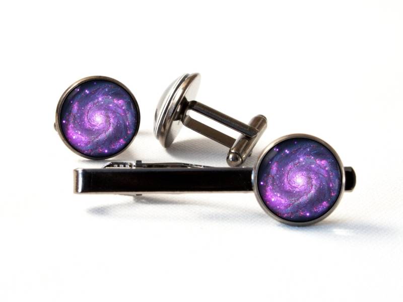 Weltraum Schmuck Krawattenklammer Tie Bar Manschettenknöpfe Lehrer Geschenk Galaxy Männer Sternen-Nebel-Geschenk Für Mann Kosmos Ihn von MadamIris