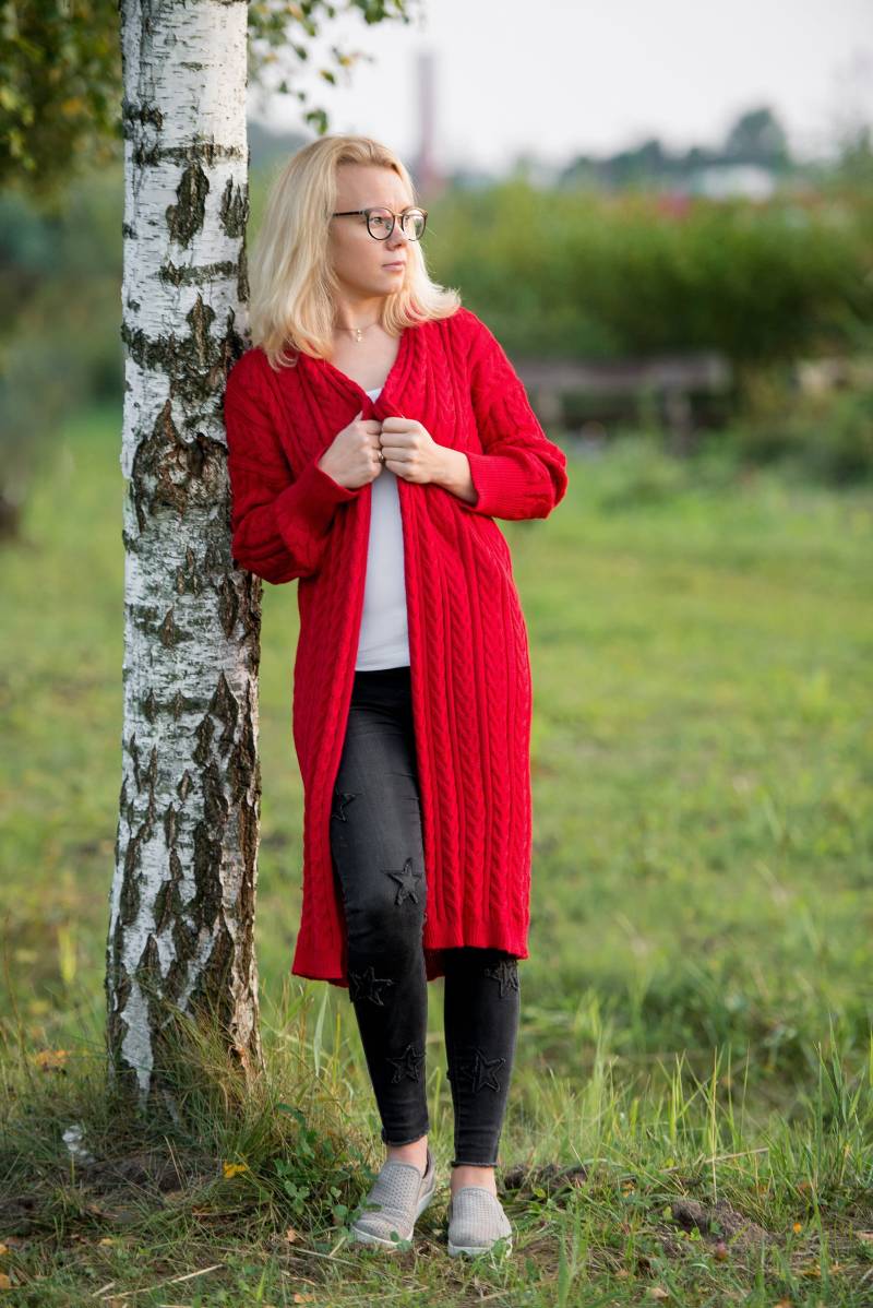 Handmade Damen Strickjacke Alpaka Wolle Pullover Lange Länge Custom Design Offen Herbst Must-Have Geschenk Für Sie von MadamKnits