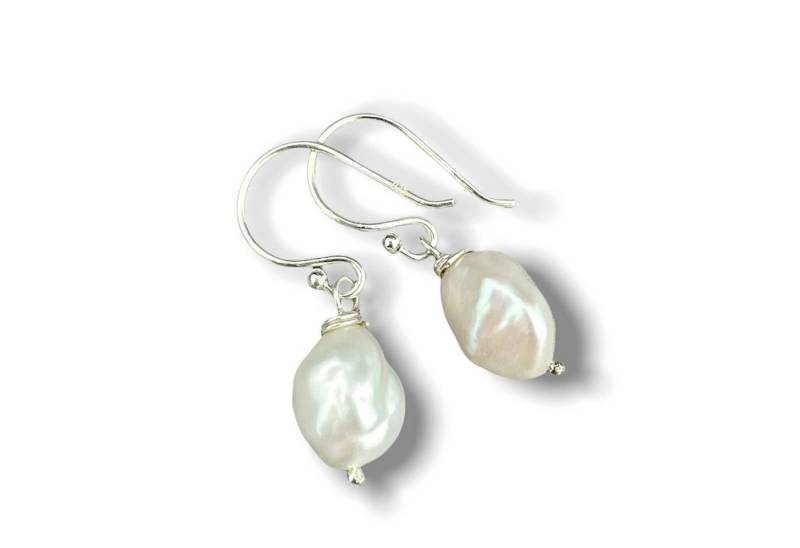 MadamLili Perlenohrringe Handgefertigte Barock-Ohrringe mit Süßwasserperlen aus Sterlingsilber von MadamLili