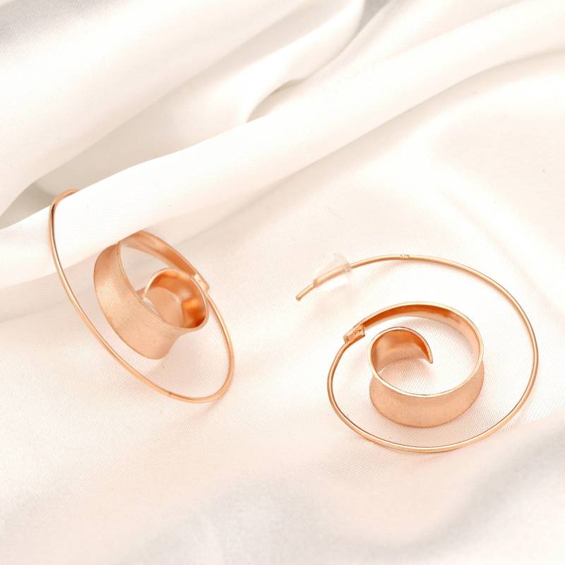 Rose Gold Plated Spiral Earrings Sterling Silver Handmade von MadamLili