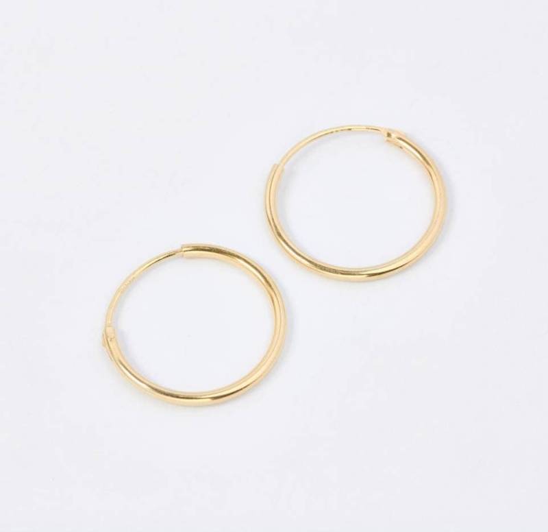 1 Paar Schlichte Creolen-Zart-Filigran-925Er Silber-Vergoldet von MadameLiAnn