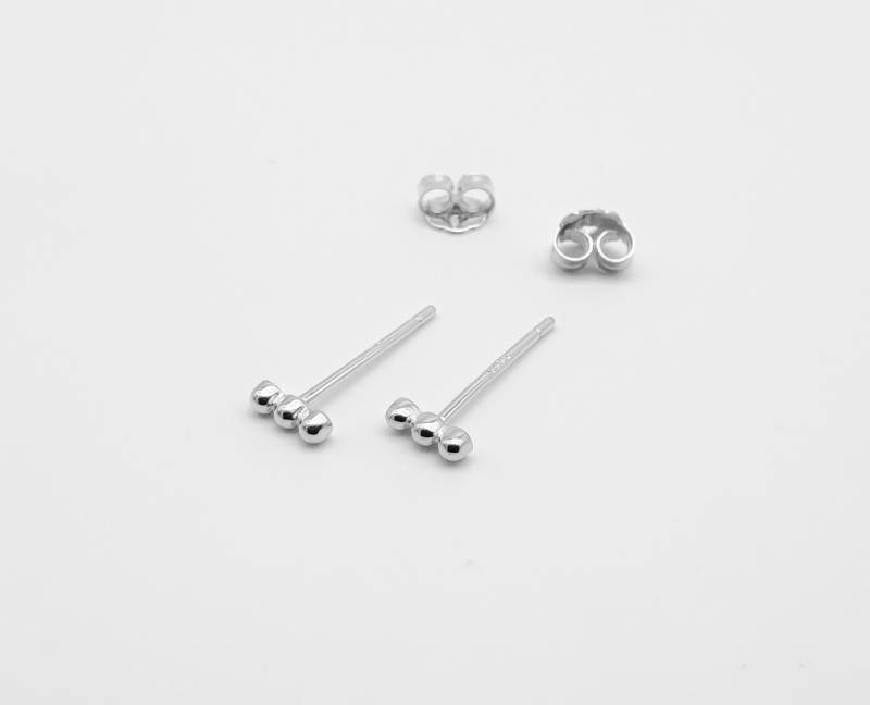 1 Paar Zierliche Ohrstecker-Stapelohrstecker-Mini-Zart-Fein-Minimalistisch-Geometrisch-925Er Sterling Silber-Vergoldet von MadameLiAnn
