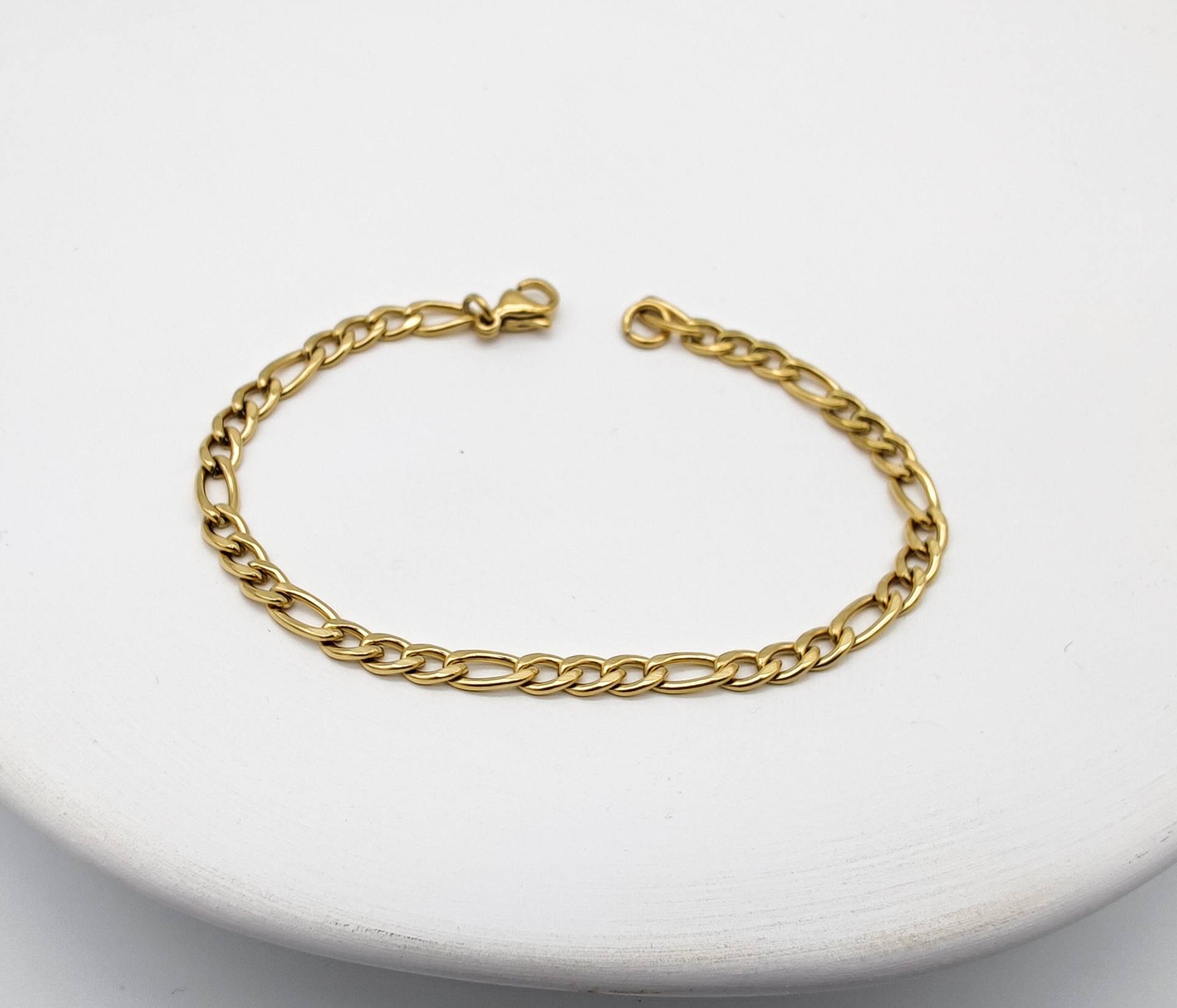 Figaro Armband//Edelstahl//Vergoldet//Gliederarmband//Armkettchen Gold//Figaro Armkettchen//Schlicht//Edel//Elegant von MadameLiAnn