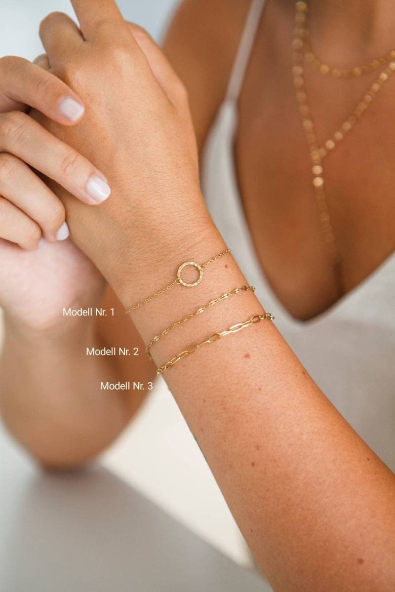 Zarte Armkette-stapelarmband-Schlicht-Miminalistisch-Filigran-Geometrisch-Edelstahl-Vergoldet-Gold-Rosé von MadameLiAnn
