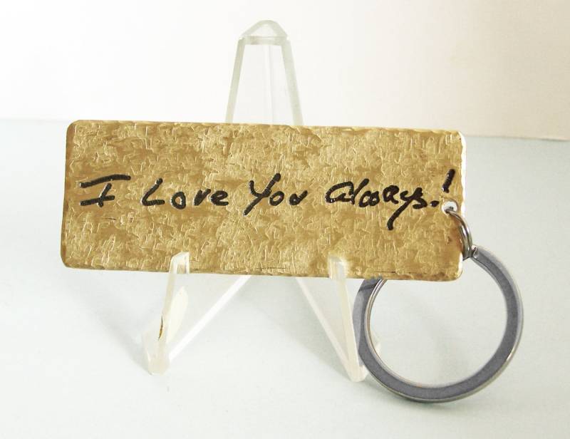 Geätzte Handschrift Schlüsselanhänger - Ihre Auf Einen Benutzerdefinierten von MadamePoindextra