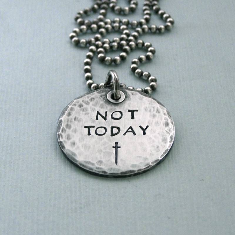 Not Today Halskette - Hand Gestempelt Sterling Silber von MadamePoindextra
