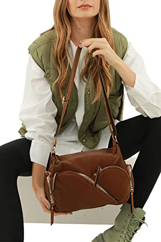 Madamra Women's TRFMDMRA100280 Shoulder Bag, Brown von Madamra