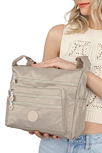 Madamra Women's TRFMDMRA100364 Shoulder Bag, Beige von Madamra