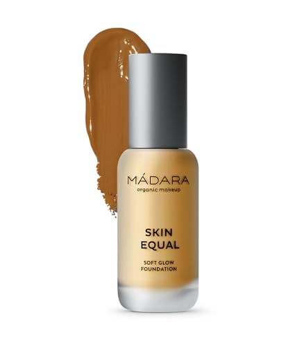 MÁDARA Organic Skincare | Skin Equal Soft Glow Foundation SPF15#60 OLIVE - 30ml, Leichte mineralische Foundation, Lang anhaltend, Natürlich strahlendes Hautfinish und verstellbare Deckkraft, Vegan. von MÁDARA