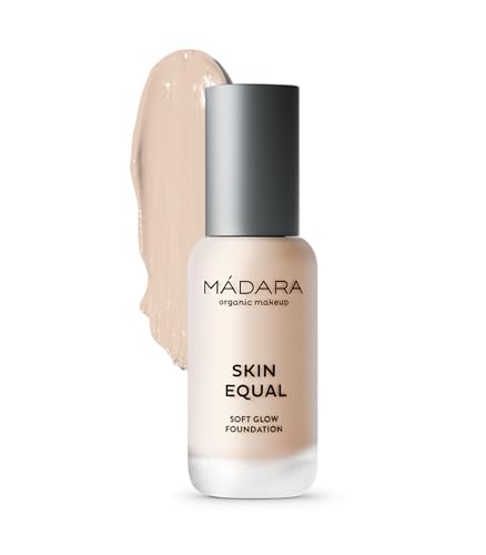 MÁDARA Organic Skincare | Skin Equal Soft Glow Foundation SPF15#10 PORCELAIN - 30ml, Leichte Mineralfoundation, Longwear, Natürlich strahlendes Hautfinish und regulierbare Deckkraft, Vegan von MÁDARA