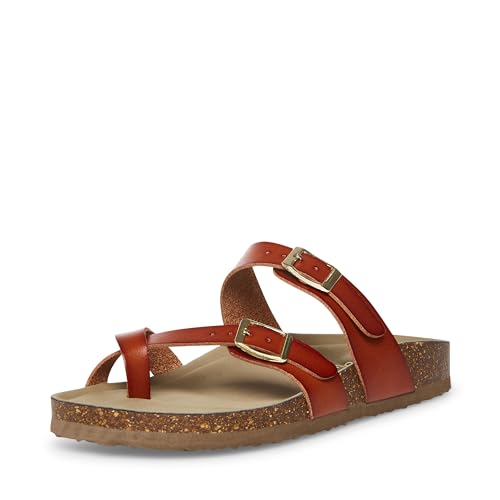 Madden Girl Bryceee Damen-Sandale mit Zehenring, Rot (Cognac Paris), 39.5 EU von Madden Girl