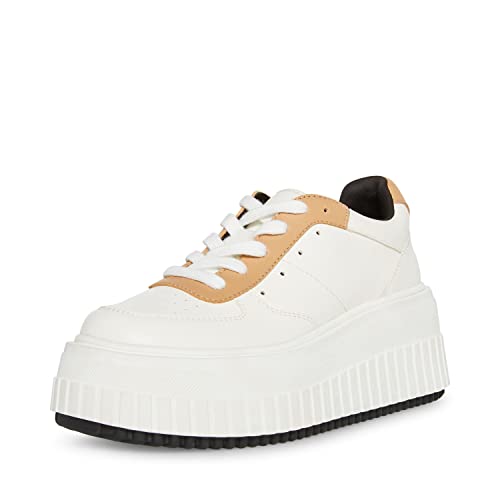 Madden Girl Ccora Damen-Sneaker, Weiß/Hellbraun, 8 von Madden Girl