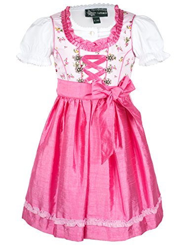 Maddox Alpenfeeling Kinderdirndl Flower Rose pink 3-TLG. Set (164, Rose/pink) von Maddox