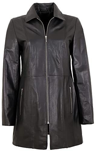 Maddox - Damen Echtleder Ledermantel Longjacke Lammnappa schwarz Größe 40 von Maddox