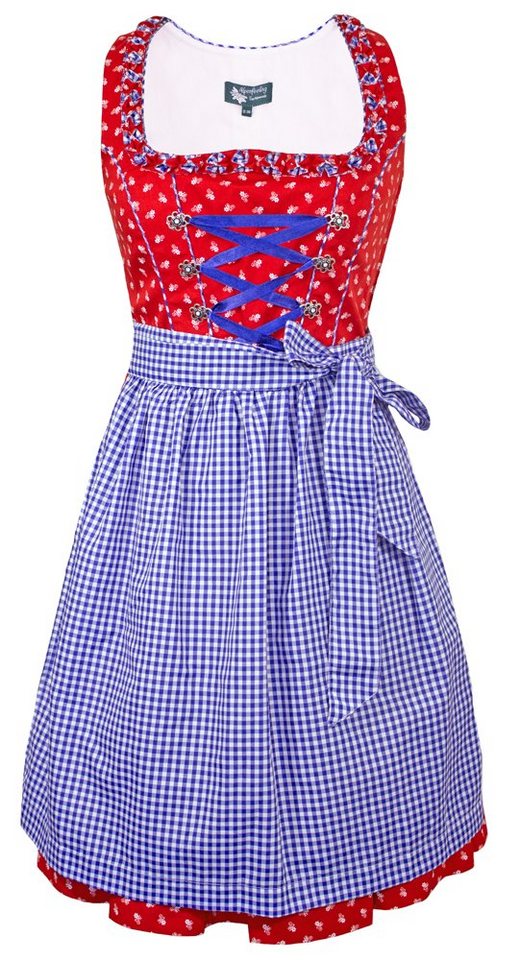 Maddox Dirndl 'Achensee' Traditionell, Rot Kobalt 55 cm von Maddox