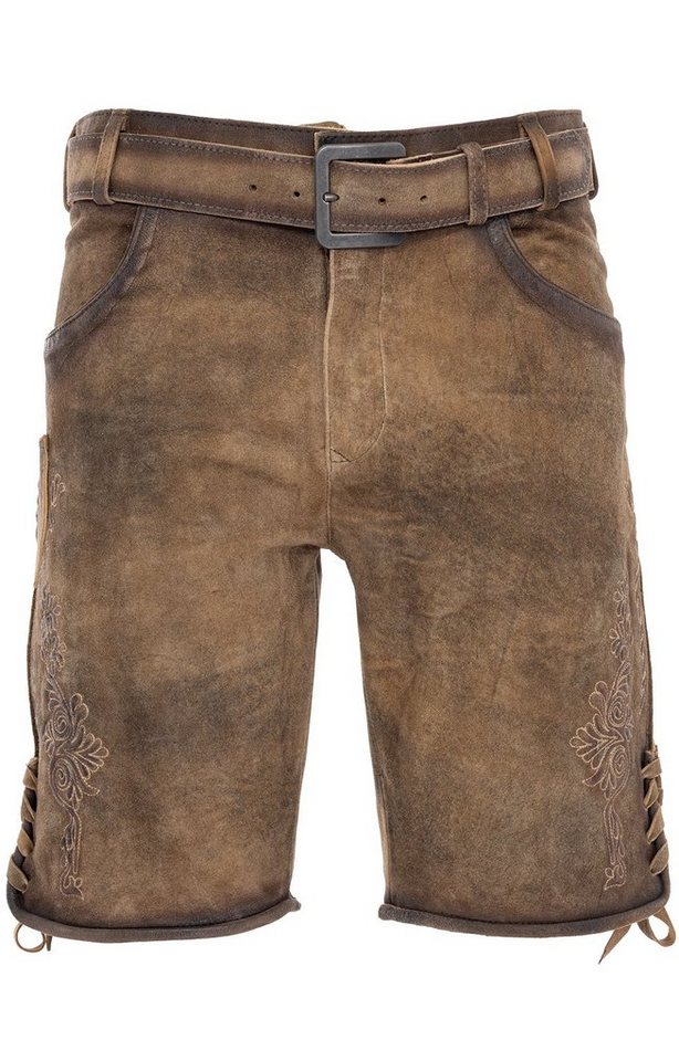 Maddox Lederhose Lederhose kurz mit Gürtel ARBERSEE antik hafer von Maddox