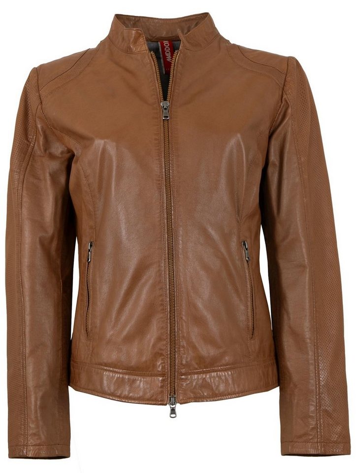 Maddox Lederjacke Baltrum MADDOX - Damen Echtleder Lederjacke Lammnappa whisky von Maddox