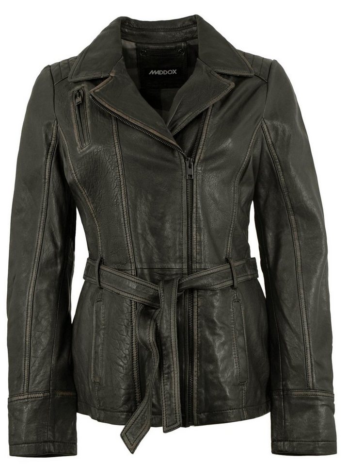 Maddox Lederjacke Bimonta MADDOX - Damen Echtleder Lederjacke Lammleder schwarz-beige von Maddox