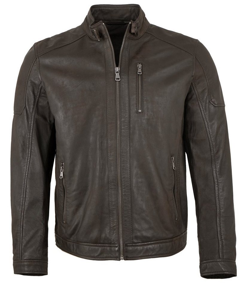 Maddox Lederjacke Larry MADDOX - Herren Echtleder Lederjacke Lammleder dunkelbraun antik von Maddox