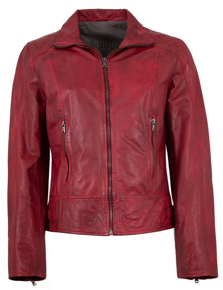 Maddox Lederjacke Pisa MADDOX - Damen Echtleder Lederjacke Lammnappa rot antik von Maddox