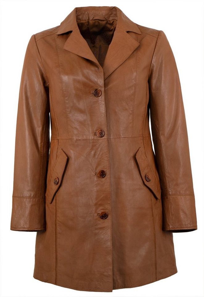 Maddox Lederjacke Sonja-20 MADDOX - Damen Echtleder Ledermantel Übergangsmantel Lammnappa cognac von Maddox