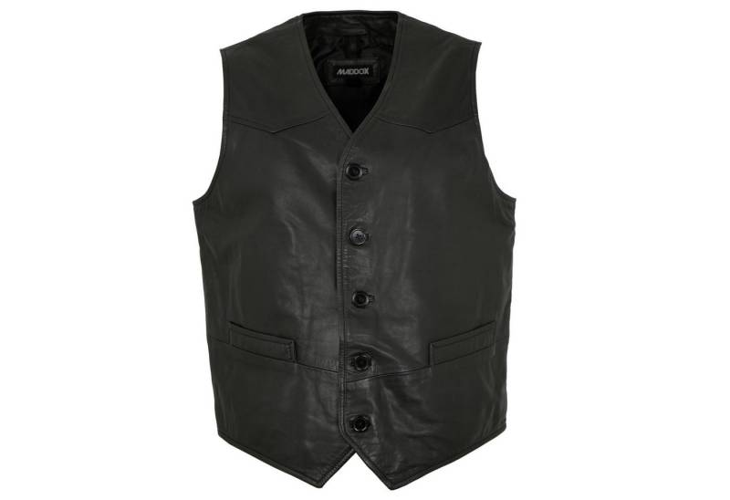 Maddox Lederweste Emilio MADDOX - Herren Lederweste Lammnappa schwarz von Maddox