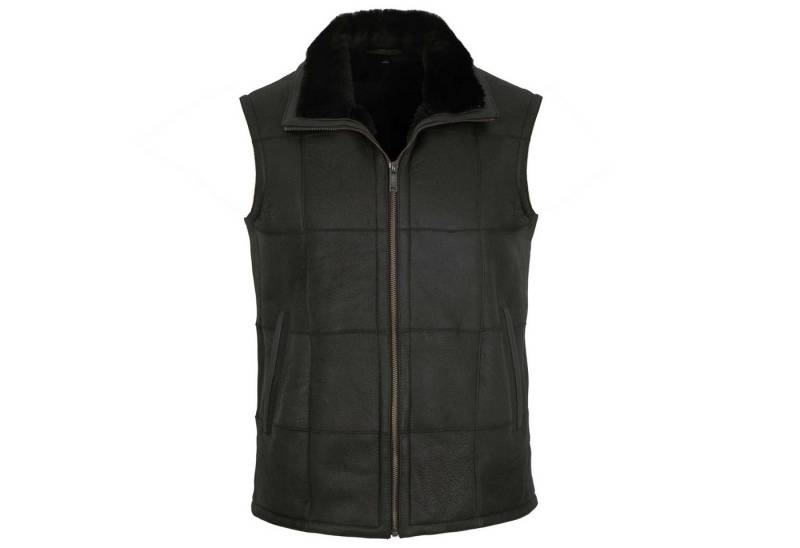 Maddox Lederweste Lanzo Maddox - Herren Lederweste Lammnubuk Lammfell schwarz von Maddox