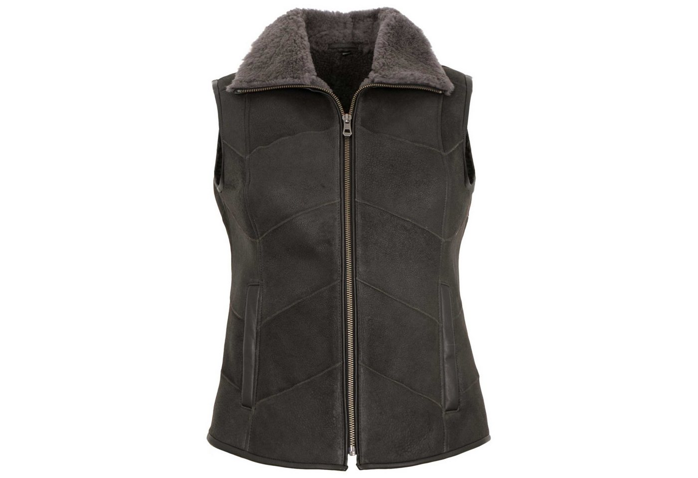 Maddox Lederweste Mariel MADDOX - Damen Lammfellweste Lederweste Lammfell anthra von Maddox