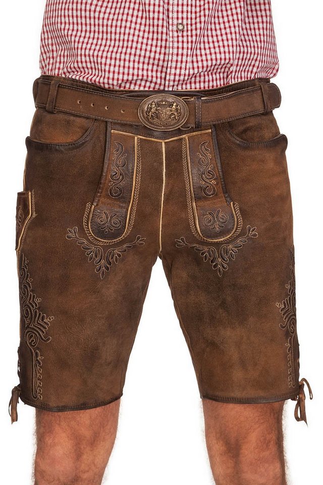 Maddox Trachtenlederhose Lederhose Herren kurz - HERBERT - hellbraun von Maddox
