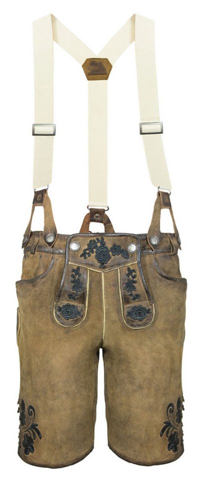 Maddox Trachtenlederhose MADDOX Kurze Damen Lederhose 'Verena' mit Hosenträ von Maddox