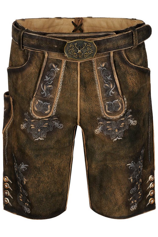 Maddox Trachtenlederhose MADDOX Kurze Herren Lederhose 'Altrei' mit Gürtel von Maddox