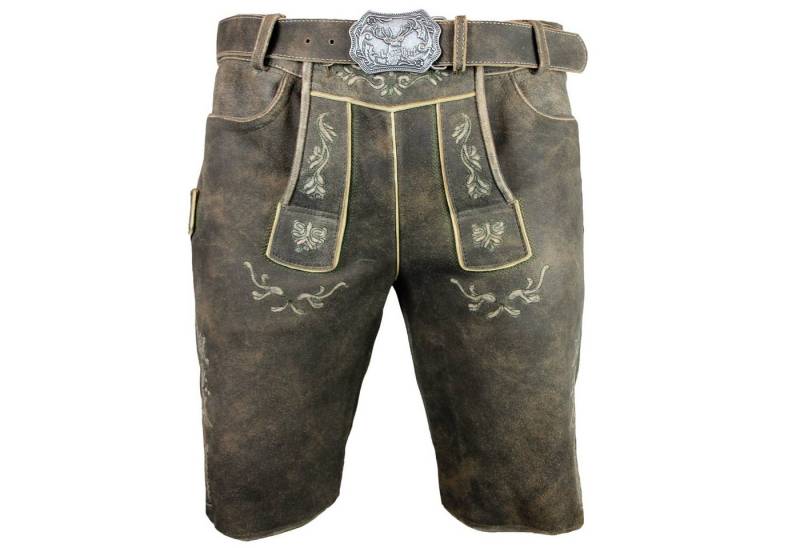Maddox Trachtenlederhose MADDOX Kurze Herren Lederhose 'Amberg' mit Gürtel von Maddox