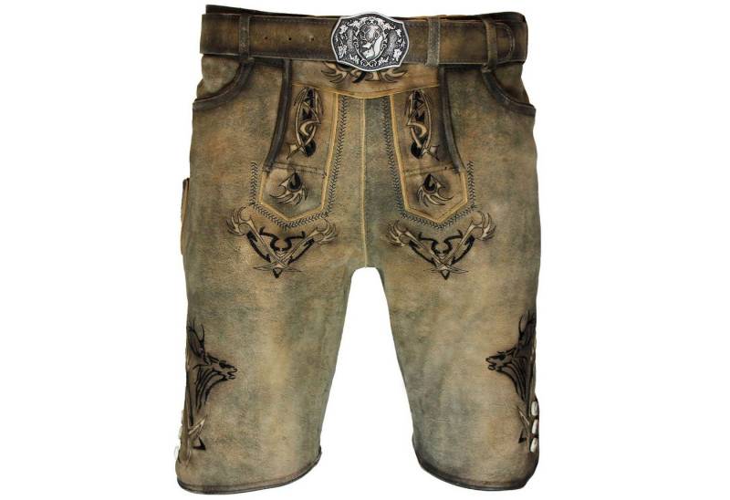 Maddox Trachtenlederhose MADDOX Kurze Herren Lederhose 'Felixsee' mit Gürte von Maddox