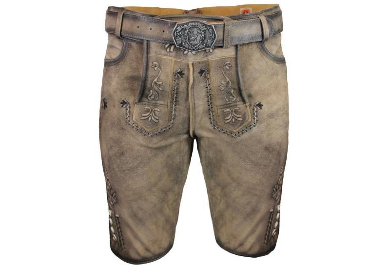 Maddox Trachtenlederhose MADDOX Kurze Herren Lederhose 'Hopfensee' mit Gürt von Maddox