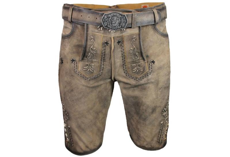 Maddox Trachtenlederhose MADDOX Kurze Herren Lederhose 'Zugersee' mit Gürte von Maddox