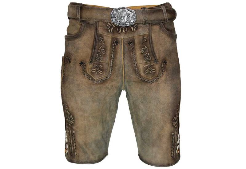 Maddox Trachtenlederhose MADDOX Kurze Herren Lederhose 'Zugersee' mit Gürte von Maddox