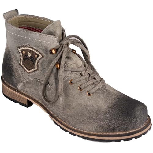 Maddox Trachtenschuhe Kaprun urig Sand oder urig torf Trachtenstiefel (Stein, EU Schuhgrößensystem, Erwachsene, Numerisch, M, 47) von Maddox
