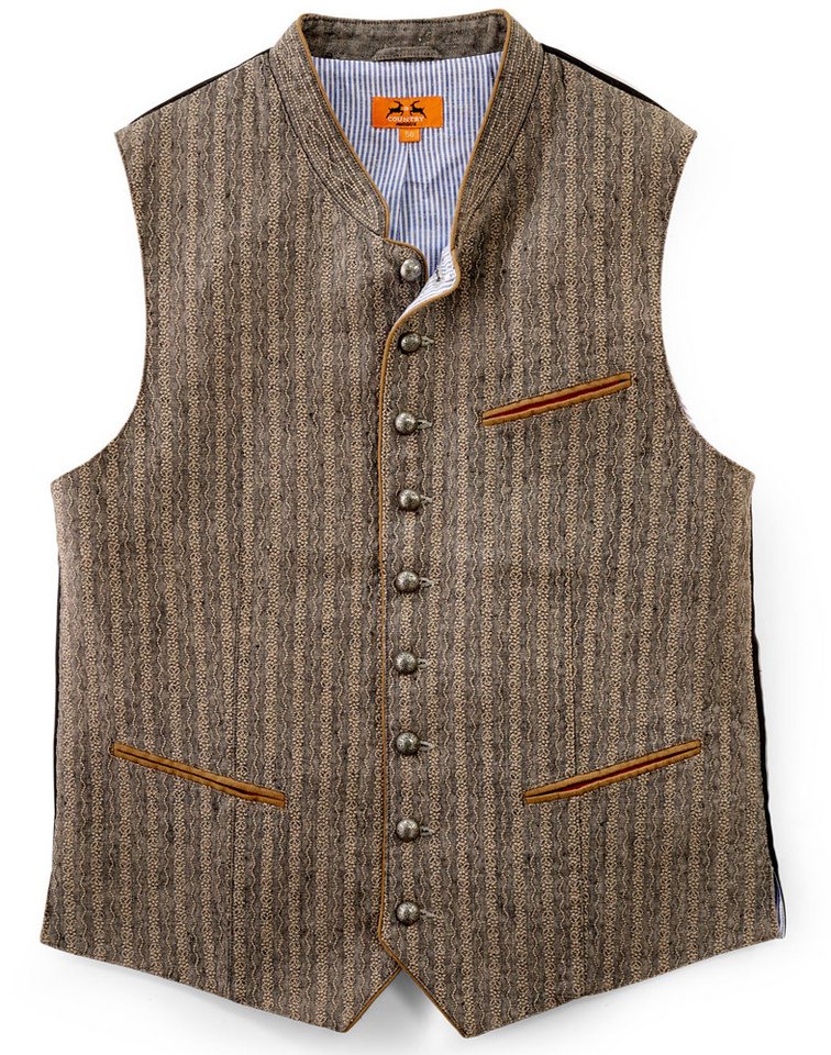 Maddox Trachtenweste MADDOX Herren Leinen Trachten Weste 'Kofel' mit St von Maddox