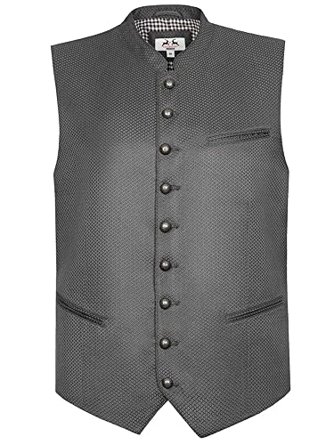 Maddox Trachtenweste Suttensee Herrenweste | Moderne Weste für Herren | Gilet Trachten grau 56 von Maddox