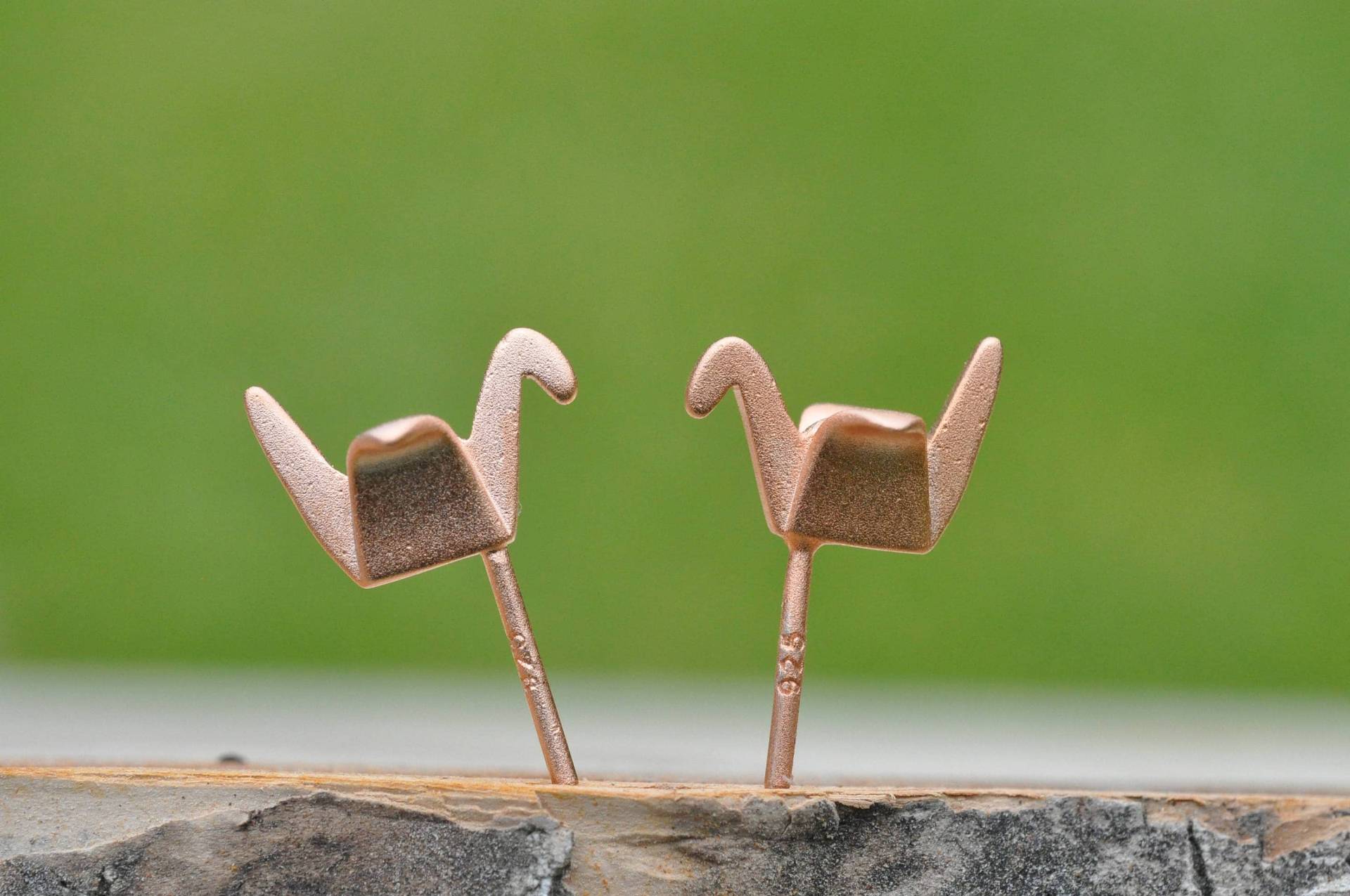 sterlingsilber Gold Matt Origami Kranich Ohrringe, Origami-Schmuck, Ohrringe Kranich, Papier Kran von MaddyandSamJewelry