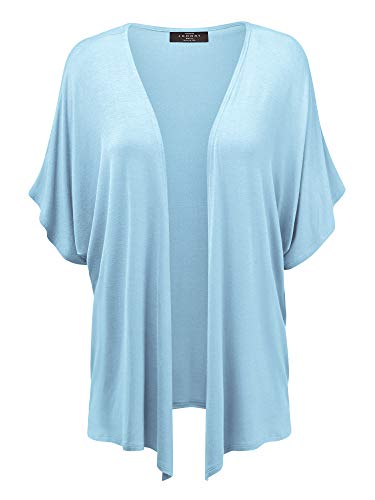 Made By Johnny Damen Kimono-Stil Kurzarm Dolman Cardigan - Blau - X-Groß von Made By Johnny