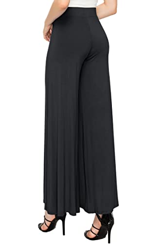 Made By Johnny Damen-Palazzo-Lounge-Hose, einfarbig, lässig, bequem, dehnbar, weites Bein, Palazzo, Wb1104_black, M von Made By Johnny