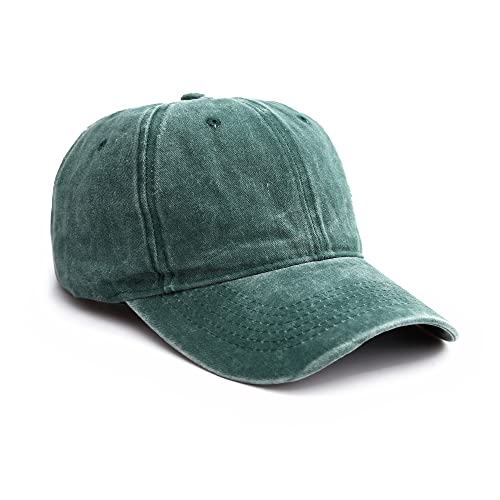 Basecap Used Look Unisex Größenverstellbar - Grün mit oder ohne Print - Softshell Baseball Caps - Schirm-Mütze Kopfbedeckung - Unisex (Grün) von Made by Nami
