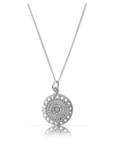 Made by Nami 925 Sterling Silber Halskette • Silber oder Gold • Minimalistische Damen Kette mit Anhänger • Filigrane Halskette für Frauen & Mädchen • Geschenk-Idee inkl. Geschenkbox (Sonne 2 Silber) von Made by Nami