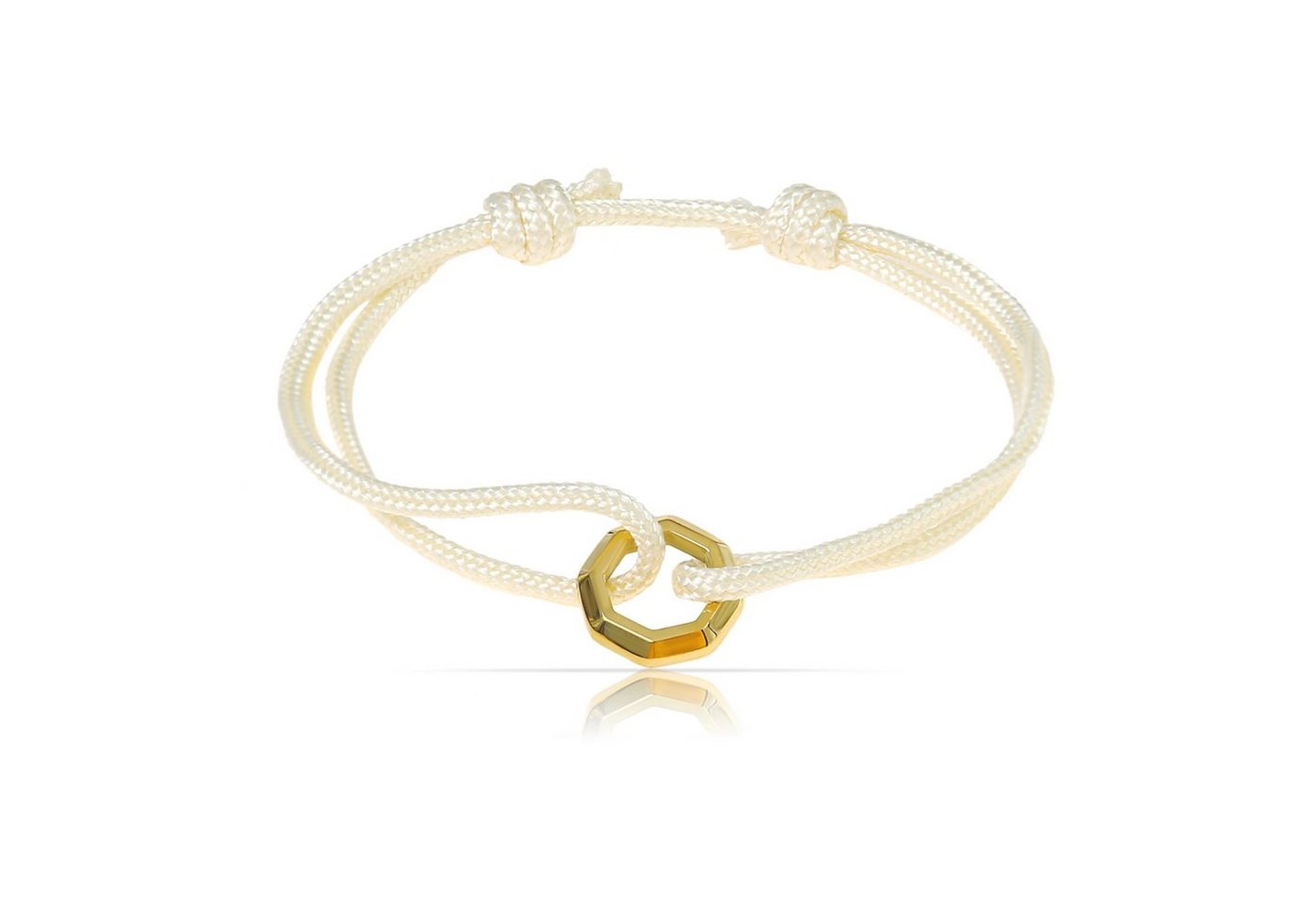 Made by Nami Armband Herren & Damen Surfer Segeltau Armband Beige Gold, Handgemacht & Geflochten - Maritimes & Minimalistisches Armband von Made by Nami