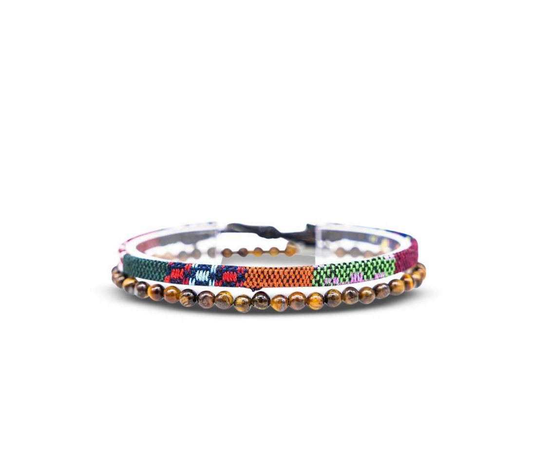 Made by Nami Armband Set 2x Surfer Armband Herren & Damen Tigerauge Perlenarmband Boho Armband (Set, 2), Festival Schmuck Hippie Herren Armband Sommer von Made by Nami