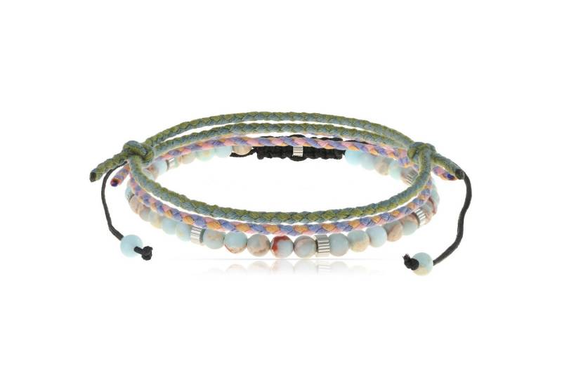 Made by Nami Armband Set Armband Herren Damen bunt mit verschiedenen Armbändern, aus Stoff und Edelstahl - Schlichtes Design - Wasserfest von Made by Nami