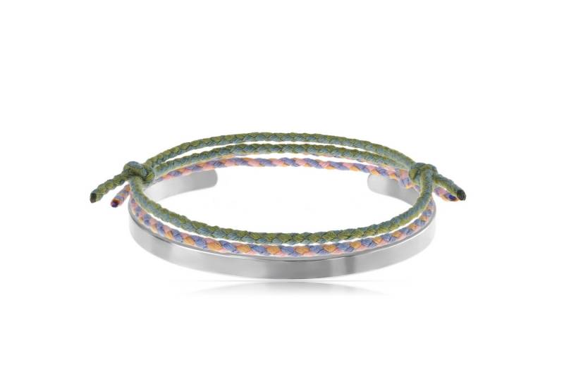 Made by Nami Armband Set Armband Herren Damen bunt mit verschiedenen Armbändern, aus Stoff und Edelstahl - Schlichtes Design - Wasserfest von Made by Nami